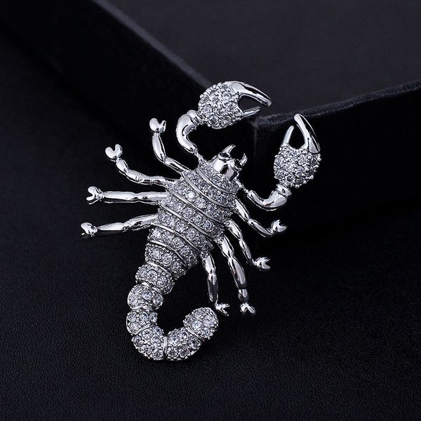 

korean version of the fashion fashion scorpion brooch men's and women's universal coat brooch pin, Gray