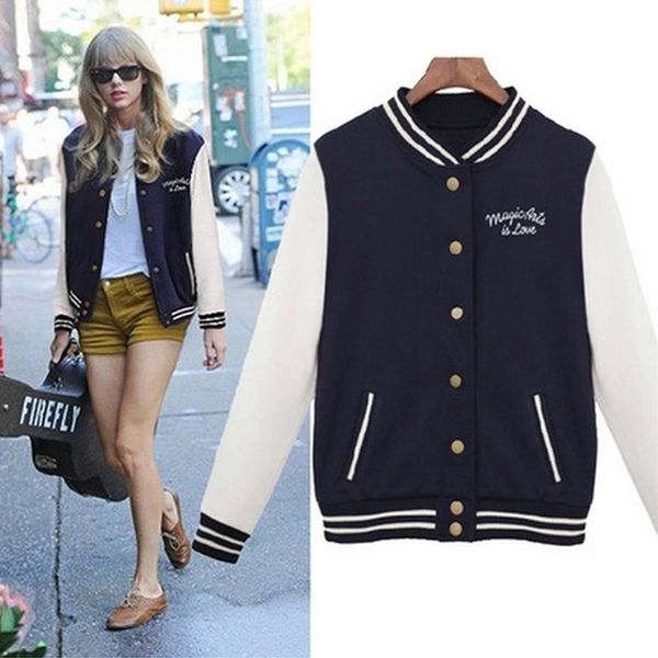 

женщины бейсбол куртка casacos femininos опрятный колледжа куртки bomber jacket 2019 новая осень зима пальто основные outwear xxl, Black;brown