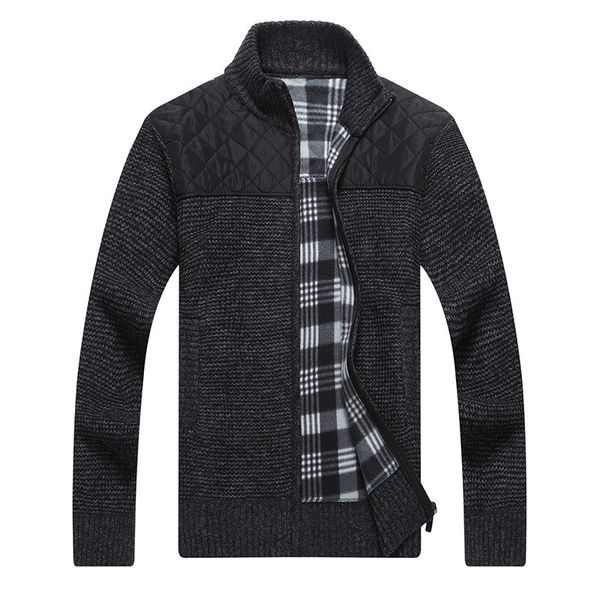

new men's autumn sweatercoat winter zipper sweater pullovers slim fit thick sweaters male knitted pullover plus size 3xl, White;black
