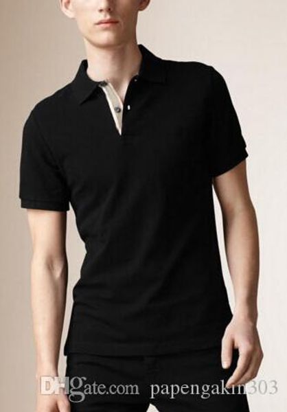 

summer men's solid london brit polo shirts cotton sport polos horse embroidery england classic t-shirt white black gray