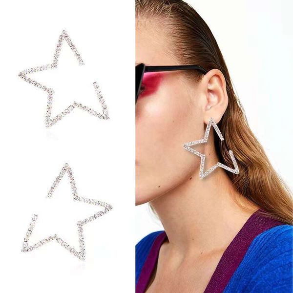 

diamonds star charm earrings for women tennis diamond stars ear studs western girls rhinestone golden jewelry ing