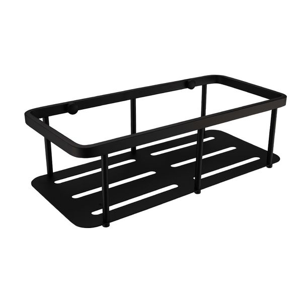 

auswind modern black paint wall mounted storage shelf multi-function stainless steel square corner baskets bathroom accessories