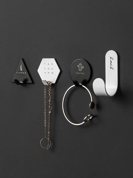 

2019 sale fashion for creative iron geometry hook strong sticky kitchen bathroom wall no holes in the door behind mark