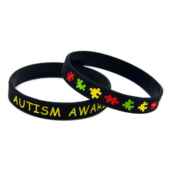 Аутизм осведомленности силиконовые браслеты резиновые браслеты заполнены чернилами силиконовые браслеты браслеты для подарков дети взрослые ювелирные аксессуары