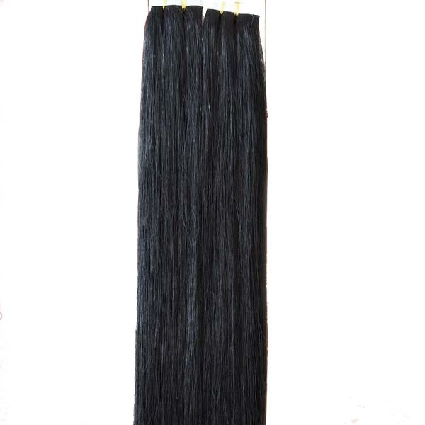 

skin weft pu tape in human hair extensions 60pcs 150gram 14'' 16" 18" 20" 22" 24" double sided skin weft, Black