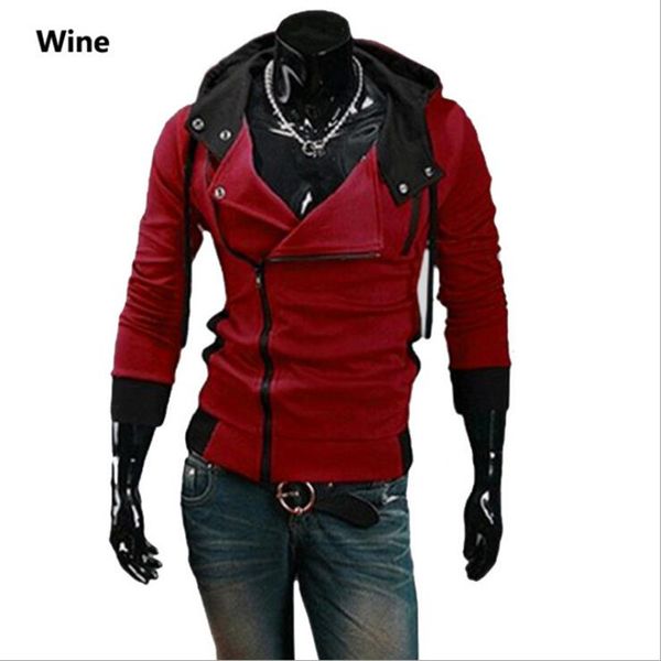 

2019 autumn coat oblique zipper hoodies mens coats and jackets sportwear fitness tracksuit fleece jacket male hoody sweatshirt, Black
