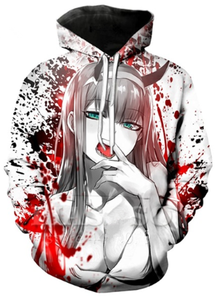 

новая горячая мода классический аниме darling в franxx женщин / мужчин унисекс с длинным рукавом 3d печатных пуловер унисекс хипстер спортив, Black
