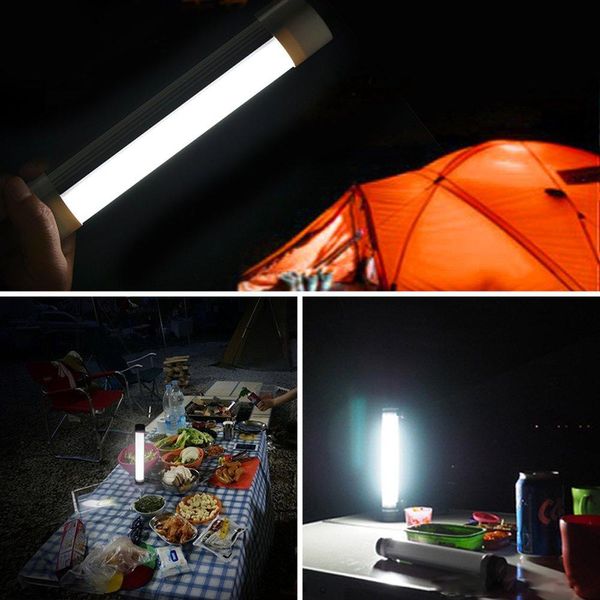 Lâmpada de vara de luz de emergência LED para o exterior recarregável portátil 3-nível Ajustável Brilho Usb Charge SOS Modo Tube luz para ao ar livre