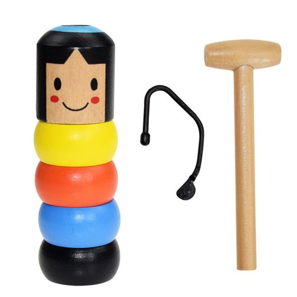 

1set immortal daruma unbreakable wooden man toy magic tricks close up stage comedy fun toy accessory