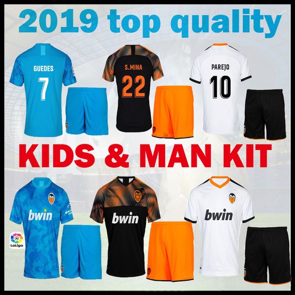 

Kit 19 20 thailand valencia occer jer ey kid 2019 2020 cf home away mina rodrigo m parejo g guede kondogbia 3rd football hirt, Black
