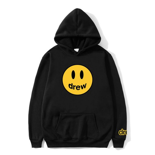 

2020 spring autumn drew hoodie couple draw smile face printed hip hop various solid celebrity hoodies sweatshirts ja397, Black