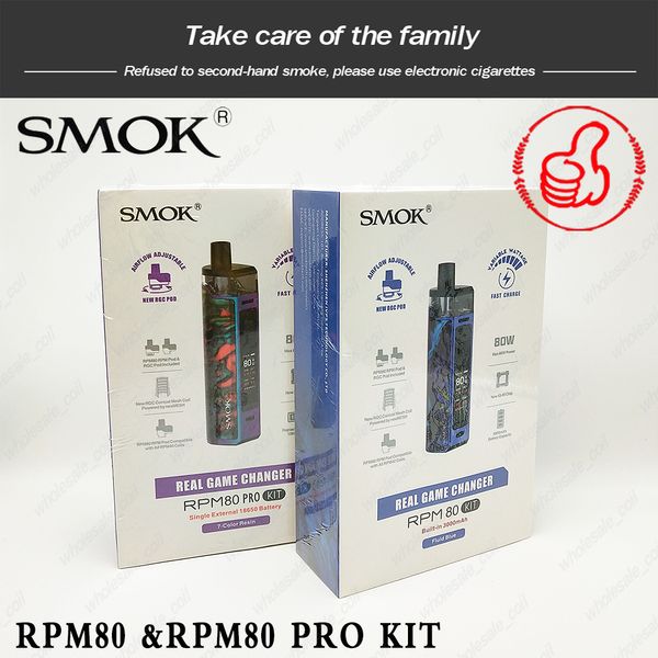 

SMOK RPM80 RPM80 PRO 80W Mod Pod Kit с 5,0 мл Картридж Работает на Встроенный 3000mAh один внешний 18650 Аккумулятор 100% оригинал