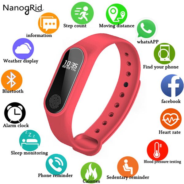 

new m2 smart fashion sport watch fitness running tracker bracelet step count distance calorie calculator band for men women kids, Slivery;brown