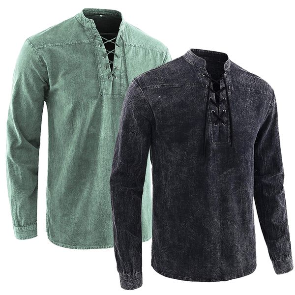 

2020 early spring new mens long-sleeve jacket neckline tether daily casual stage performance round-neck mens designer t-shirt, White;black