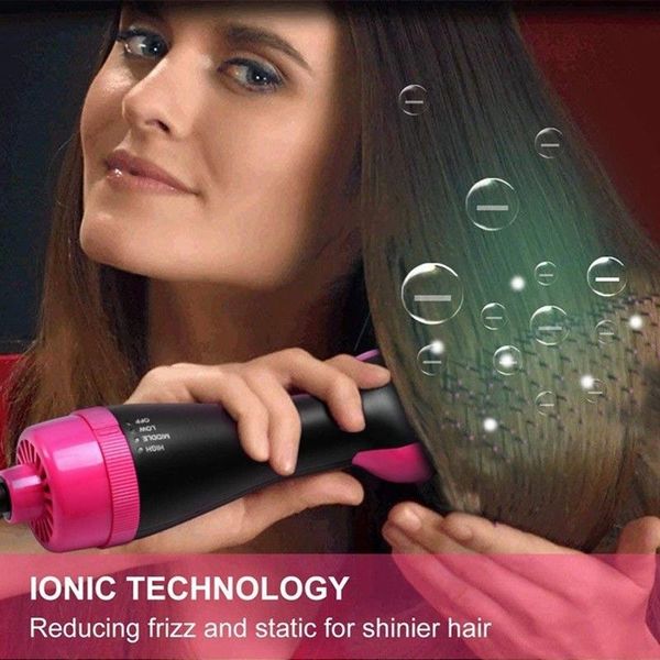 

negative ion multi functional straightener anti-scald one step hair dryer volumizer ceramic electric blow dryer air brush, Silver