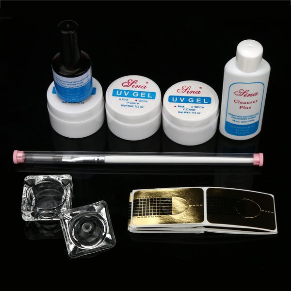 

acrylic nail art powder liquid white clear uv gel base coat uv primer nail art brush tips kit set wholesaler 1j20