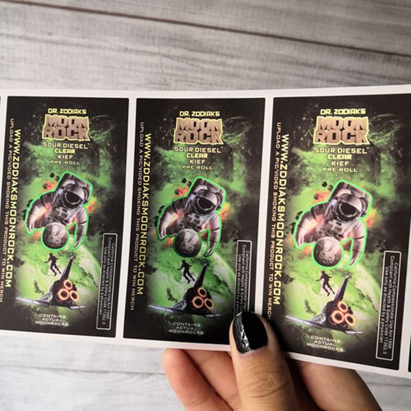 

new moonrock only sticker moonrock packwoods pre-roll cork bottle packaging only stickers gummie bags packaging labels