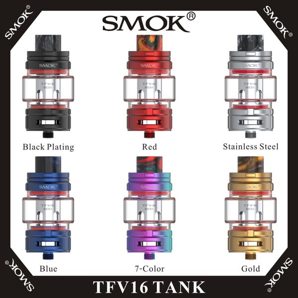

SMOK TFV16 Tank атомайзер 9 мл Vape картриджи с сеткой TFV16 0.17 ом двойной сеткой 0.12 ом катушки 100% оригинальная электронная сигарета SMOK Tank