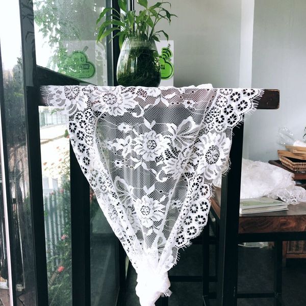 White Lace Table Party Decoration Dustproof Embroidery Ployester