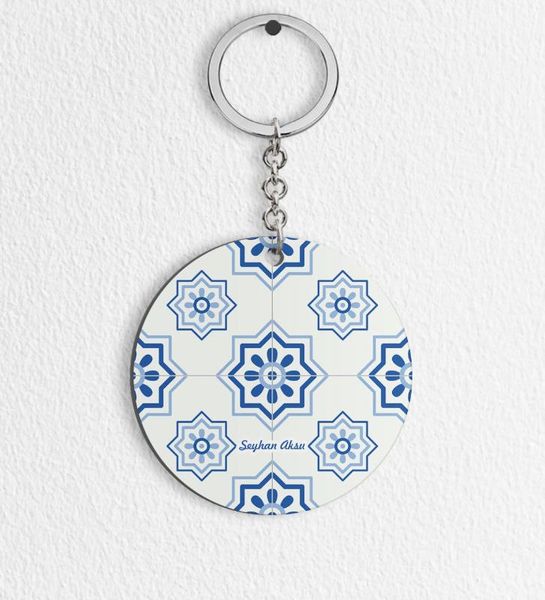 

personalized tile design wood keychain-11
