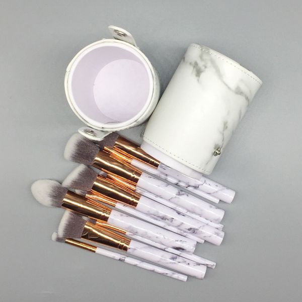 

2pcs get discount) marble brushes with holder foundation powder eyeshadow blending brush marbling texture makeup tool
