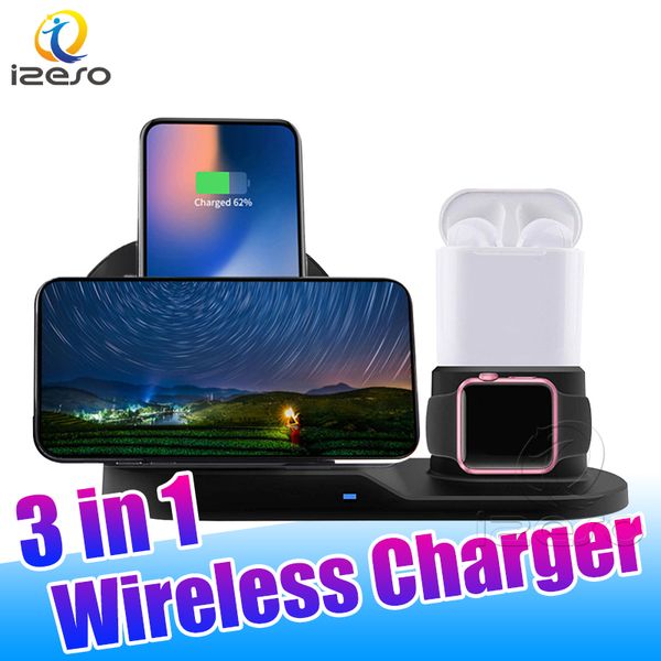 

n30 5v 2a universal qi wireless charging stand dock 3 in 1 fast charger for iphone 12 pro max 11 samsung huawei izeso