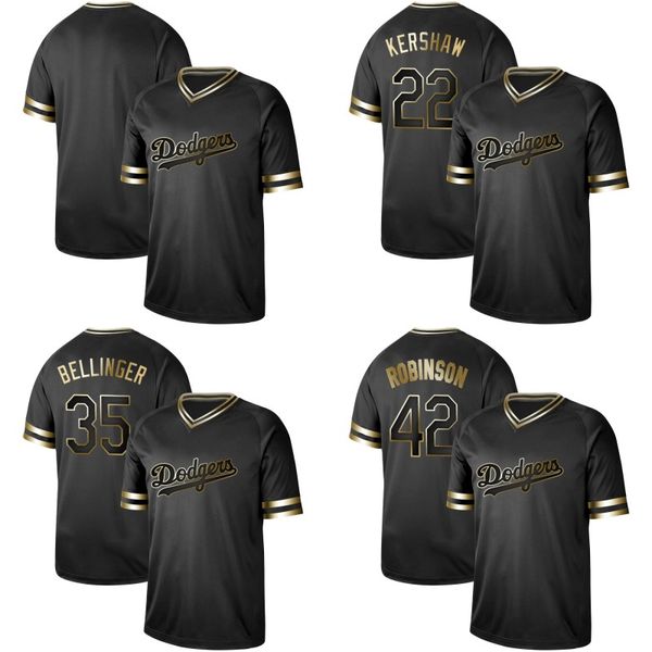 

Mens Los Angeles Black Gold 5 Corey Seager 10 Justin Turner 22 Clayton Kershaw 35 Cody Bellinger 42 Jackie Robinson Dodgers Baseball Jerseys