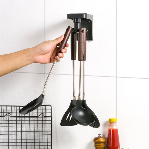 

4 yang unique kitchen shelf hooks punching wall mounted adjuastable holder rack for kitchenware sticky hooks for wall