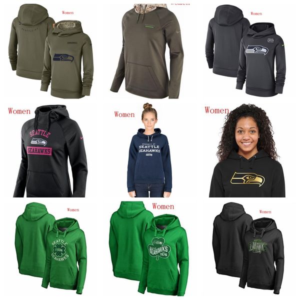 

2019 seattle women style seahawk salute to service sideline breast cancer awareness circuit performance pullover hoodie, Blue;black