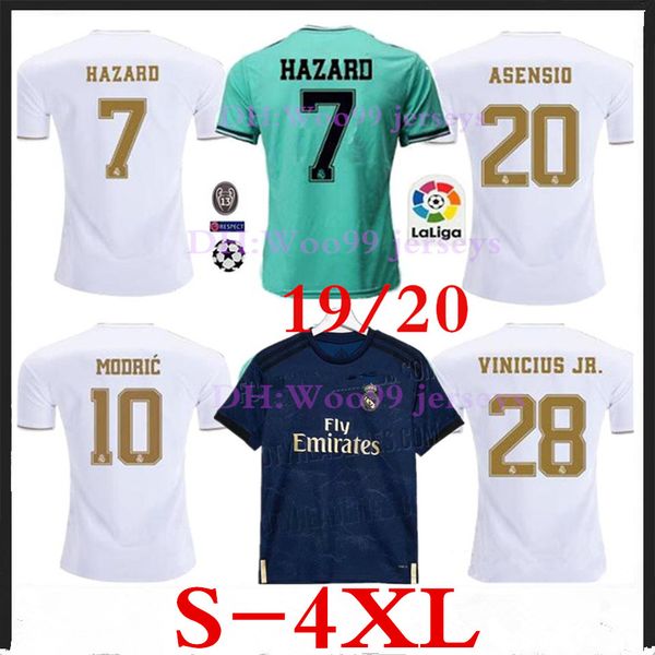 

s-xxxl hazard футбольные майки реал мадрид 19 20 jovic militao camiseta de fútbol 2019 2020 vinicius asensio футболка майка camisa de futebo, Black;yellow