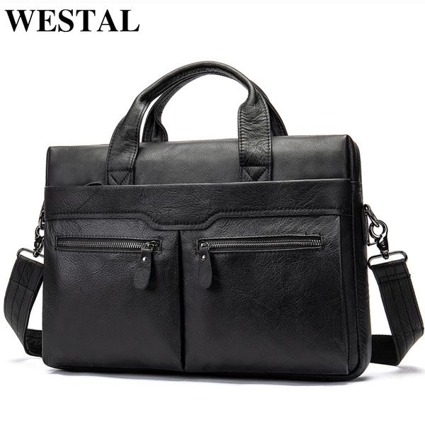 

genuine leather bags for men's briefcase bussiness lapbags for documents messenger computer handbags tote briefcase 9005