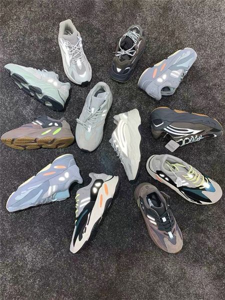 

2019 new 700 wave runner mauve inertia mens shoes kanye west designer shoes men women 700 v2 static sports seankers size 36-45 #05, Black