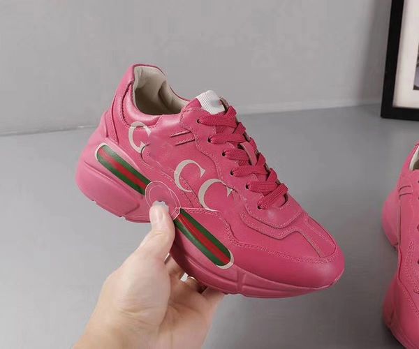 

new color New luxury brand man designer shoes for women with top quality luxury Rhyton leather sneaker oversized designer sneakers biege