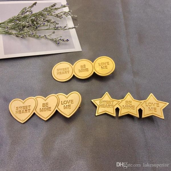 

5 style metal letter hair clip gold women beauty head letter barrettes fashion hair accessories gift for love girlfriend, Golden;silver