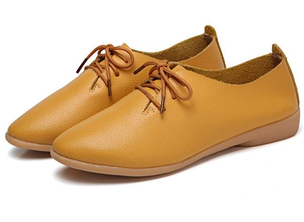 

women's shoes leather non-slip soft bottom women flats casual shoes 6699, Black