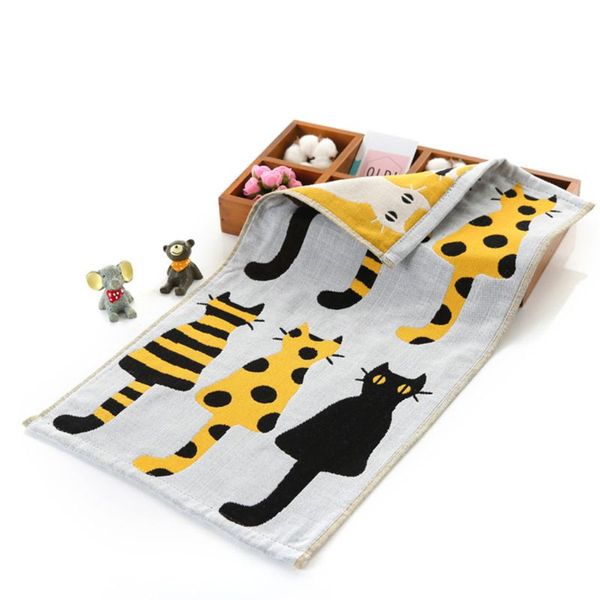 

children baby jacquard small towel rectangular cartoon kids face wash towels soft absorbent three-layer cotton gauze