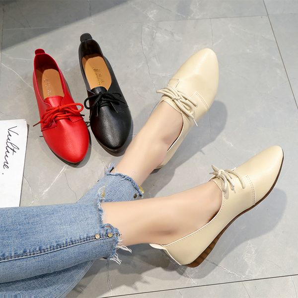 

women's shoes 2019 spring new comfortable shallow sole shoes pointed with spring small, Black