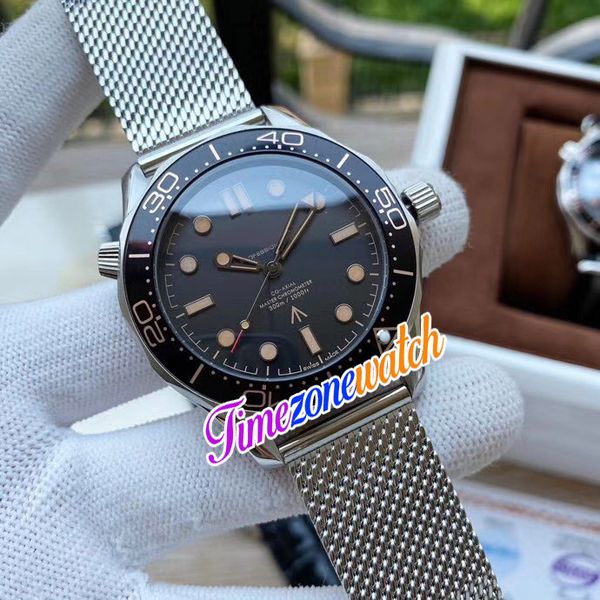 

новый драйвер 300m джеймс бонд 007 no time to die 210.90.42.20.01.001 автоматическая мужские часы черный циферблат limited edition mesh реме, Slivery;brown