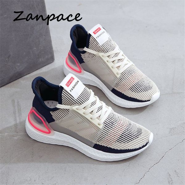 

summer new casual platform sneakers womens lace-up breathable mesh vulcanize shoes back to school students wild flat shoes women y200424, Black
