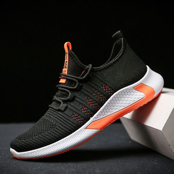 

2020fashion sneakers lightweight men casual shoes breathable male footwear lace up walking shoe, Black