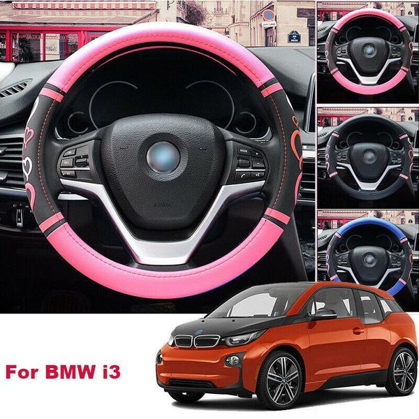 

all seasons 38cm non-slip pu leather car steering wheel glove cover for i3