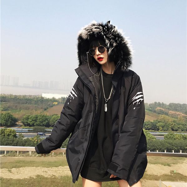 

scratch like wolf' winter coat, Tan;black