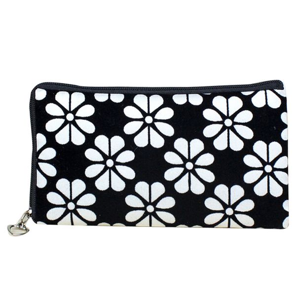 

fashion women wallet flower printing small coin purse clutch girls zipper money phone pouch key tote bags new hot, Red;black