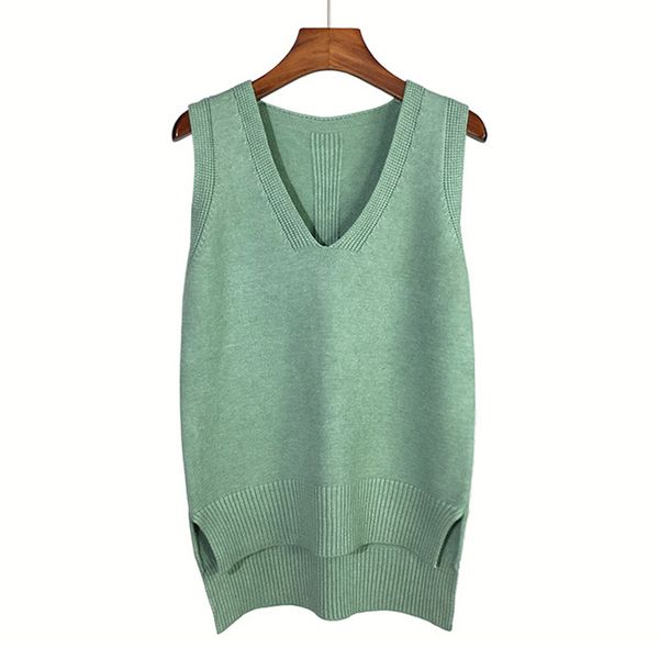 

2019 new arrival straight v-neck pullover women knitted sweater solid office lady fashion and casual female simple vest, Black;white