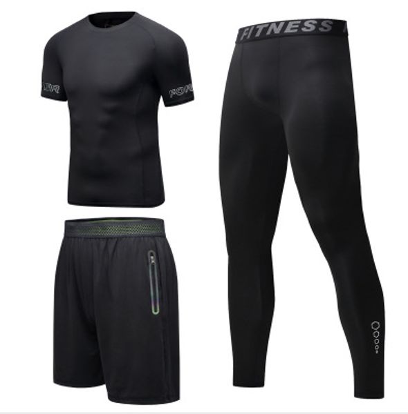 

mens tracksuits pants three-piece 2020 new arrival short sleeve designer outdoor clothing fashion quick dry solid black size m~4xl