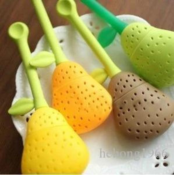 

pear tea strainer silicone non toxic and tasteless filter tool high temperature resistant mate 2mn j r