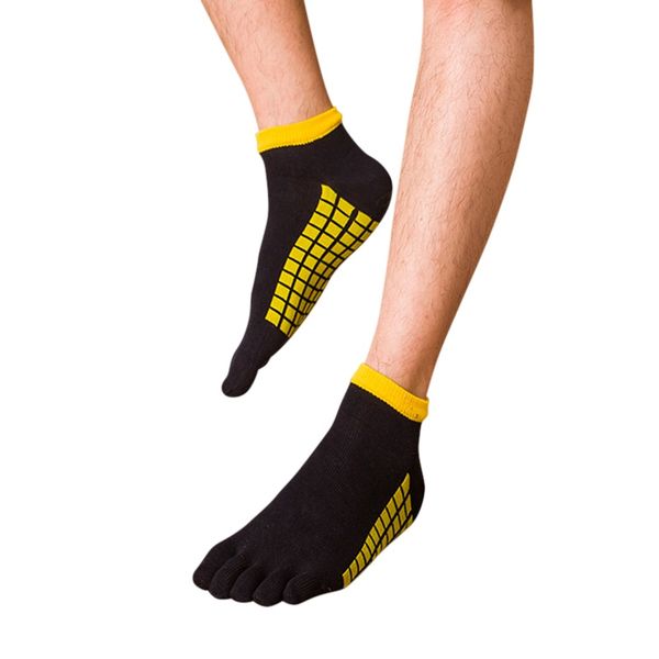 

открытый пять toe finger короткие носки мужчины хлопок toe разделительные спортивные носки повседневный спорт multicolor лодка носок новые, Black