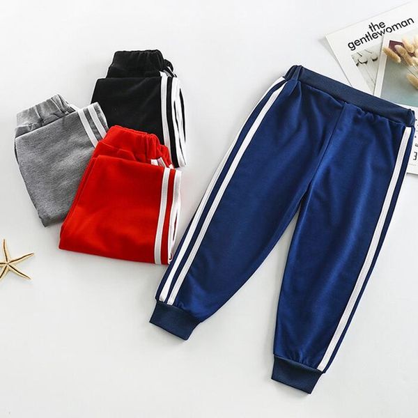 

2-6y мальчики спортивные брюки весна осень дети брюки детские мальчики девочки длинные брюки хлопок спорт мода детская одежда, Blue