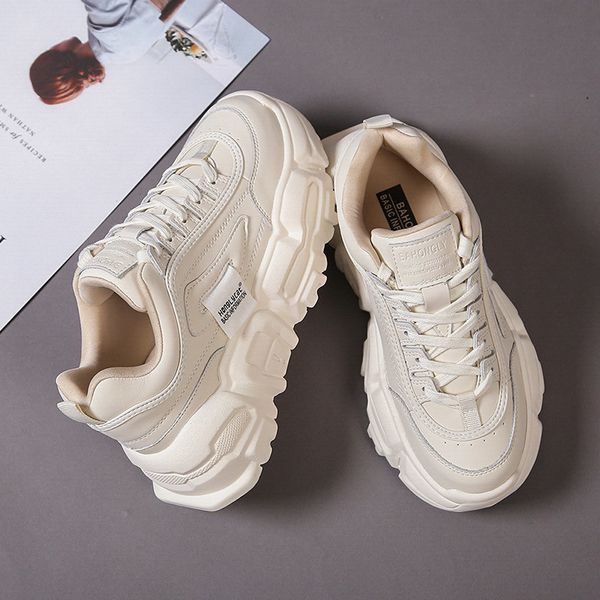 

2020 new fashion chunky sneakers women shoes designer beige black dad sneakers platform comfort casual shoes woman basket femme y200424