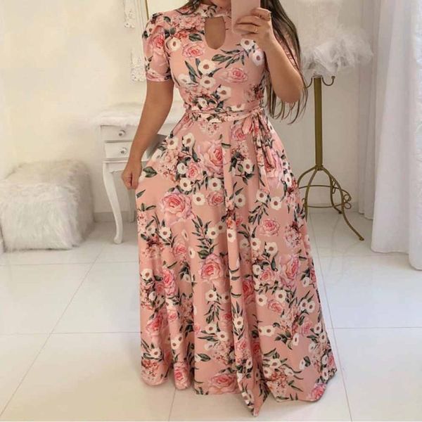 

summer elegant vintage beach party women long dresses plus size black girls african floral print hole fashion maxi dress, Black;gray